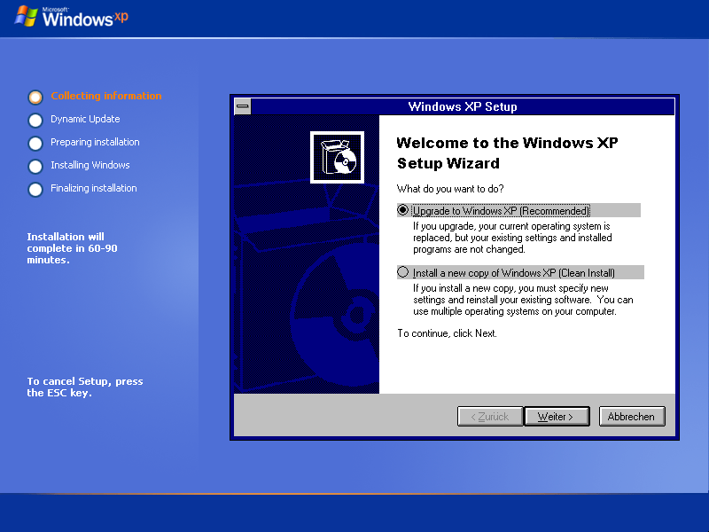 Setup Windows Xp